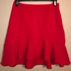NWT J.O.A Red Mini Ruffle Skirt